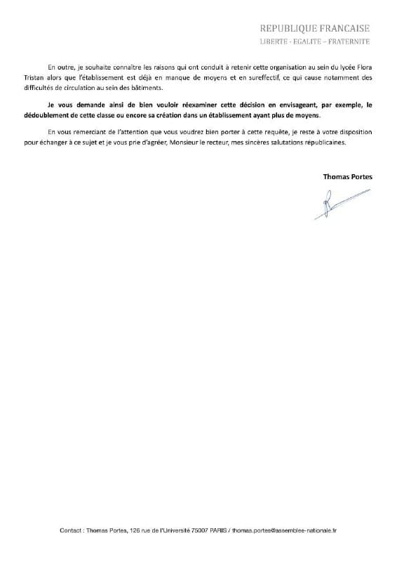 Photo publiée avec le message « J'ai écrit au Recteur de l'Académie de Créteil au sujet du lycée Flora Tristan à Noisy-le-Grand » (3 sur 3).