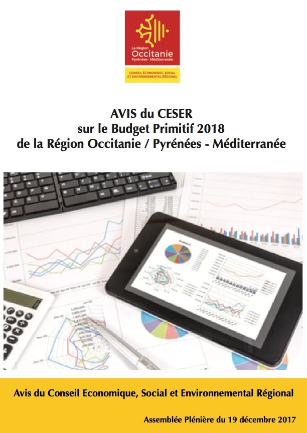 Couverture « Avis du CESER sur le Budget Primitif 2018 de la Région Occitanie / Pyrénées - Méditerranée »