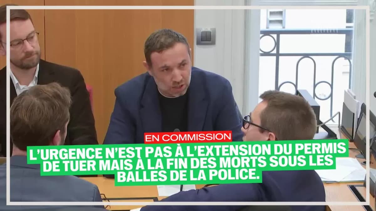 Vignette vidéo d’une intervention en commission, titrée sur les violences policières.